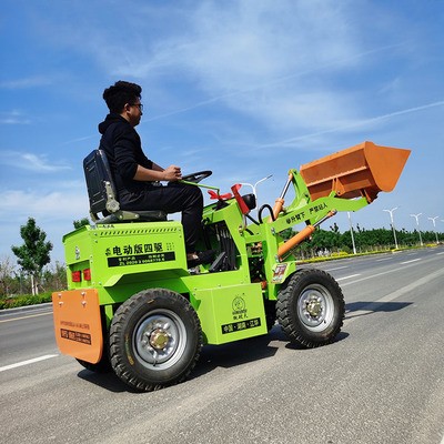 小型液壓式電動鏟車 建筑工地清掃垃圾用電動鏟車 四輪驅(qū)動裝載機