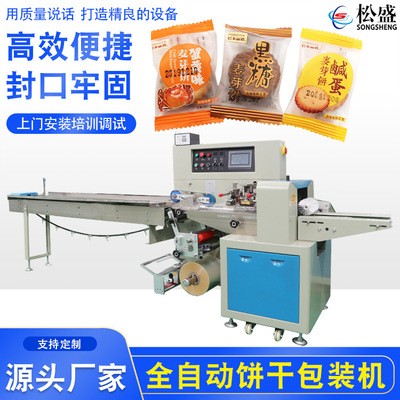 枕式食品包裝機(jī)廠家供應(yīng)蛋糕餅干全自動(dòng)包裝機(jī)械設(shè)備質(zhì)保2年