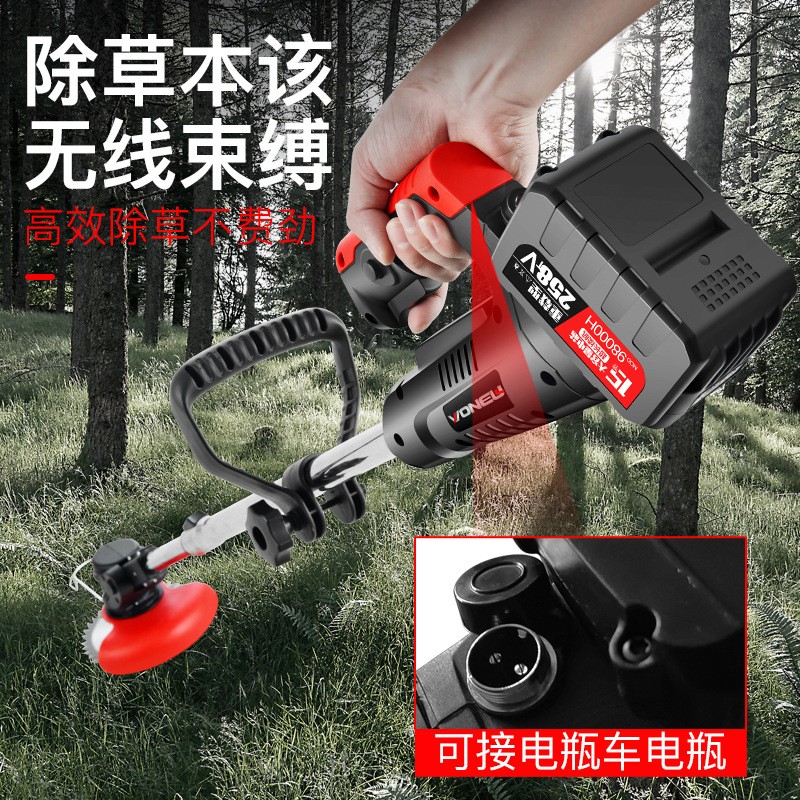 電動割草機手持打草機家用無線多功能鋰電除草機充電草坪修剪定制