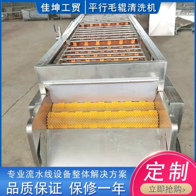 供應(yīng)海蠣子扇貝毛輥清洗機 土豆紅薯去皮清洗設(shè)備 平行毛輥清洗機