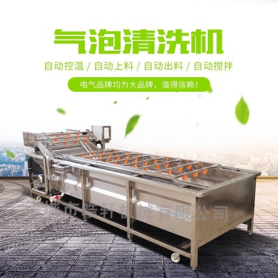 全自動氣泡清洗機(jī)果蔬不銹鋼蔬菜清洗機(jī)流水線高壓噴淋水果清洗線