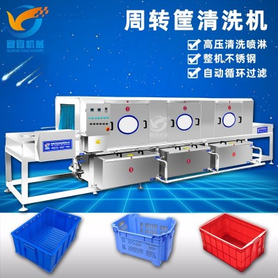 全自動塑料周轉(zhuǎn)筐清洗機 隧道式高壓噴淋清洗風干型洗筐機洗箱機