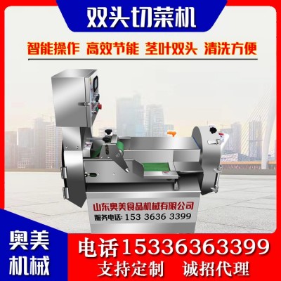 供應(yīng)全自動商用切菜機 多功能雙頭切菜機 食堂蘿卜切絲切片機廠家