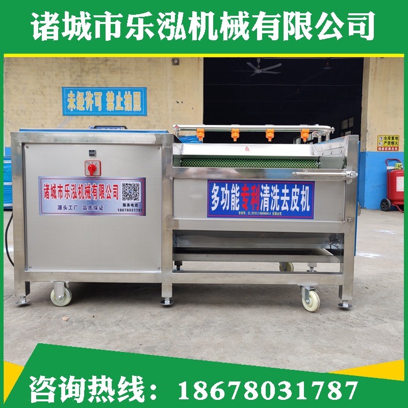 土豆芋頭地瓜去皮清洗機 去皮清洗設(shè)備 七輥根莖類蔬菜毛刷清洗機