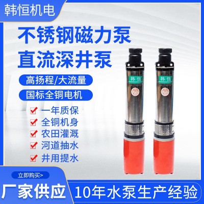 48v大流量不銹鋼磁力泵小型家用潛水泵農(nóng)用高揚(yáng)程灌溉直流深井泵