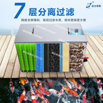 啟立魚池過濾系統(tǒng)不銹鋼魚池過濾箱器凈化水循環(huán) 景觀魚池水族館