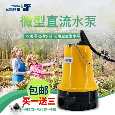直流水泵12V24V微型水泵家用抽水機農(nóng)用澆地小型潛水泵船用艙底泵