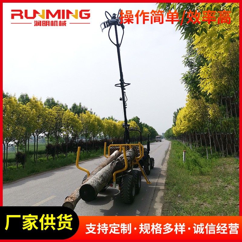 農(nóng)用3T拖車配抓木機(jī) 機(jī)械臂旋轉(zhuǎn)抓木機(jī)配自卸拖車木材批發(fā)