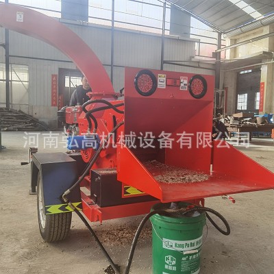 園林干濕樹枝樹杈粉碎機(jī) 輪胎移動樹枝粉碎機(jī) 柴油動力木材碎枝機(jī)