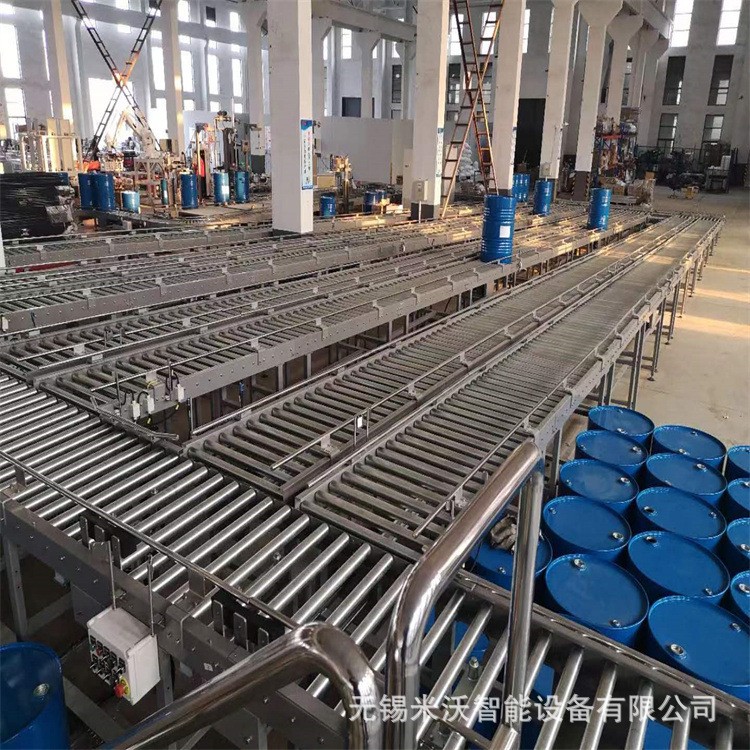 汽油桶 汽車零配件組裝滾筒頂升移栽 治具循環(huán)緩存回流滾筒輸送線