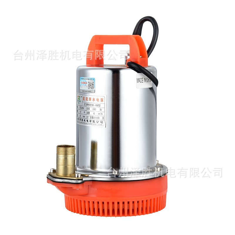 廠家直銷外貿(mào)款12V24V促銷價(jià)不銹鋼直流潛水泵大流量電瓶車抽水泵