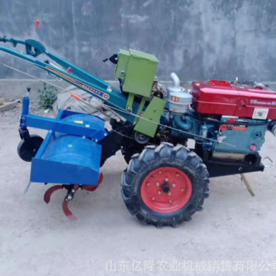 手扶式柴油旋耕機(jī) 可加座位手扶拖拉機(jī) 水旱兩用打田機(jī)視頻
