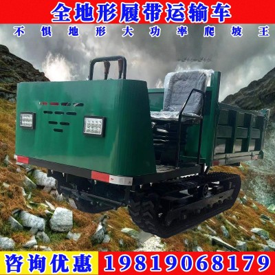 小型座駕式履帶運輸車 爬山虎履帶果園運輸車農(nóng)用搬運自卸翻斗車