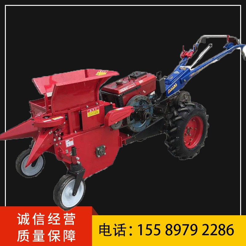 前置苞米扒皮收割機拖拉機 柴油大馬力收苞米機 手扶式玉米收獲機