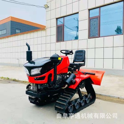 廣西水田旱地專用履帶旋耕機(jī)乘坐式柑橘園耕地機(jī)低矮型大棚打田機(jī)