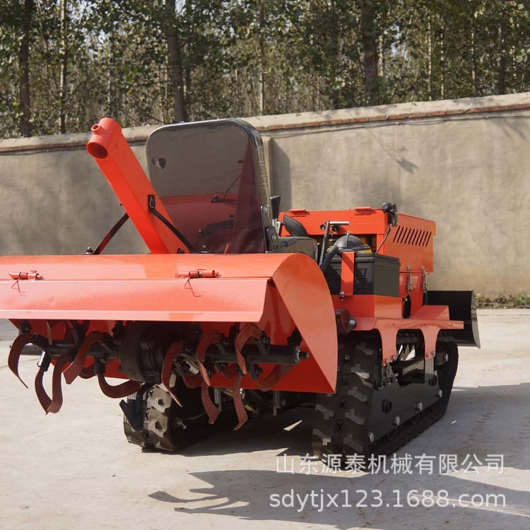 自走式大馬力微耕機(jī) 農(nóng)用果園開(kāi)溝機(jī) 山坡梯田履帶式旋耕機(jī)出售