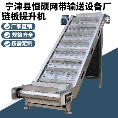 小型碳鋼鏈板上料機 304不銹鋼高溫爬坡機 食品果蔬料斗式提升機