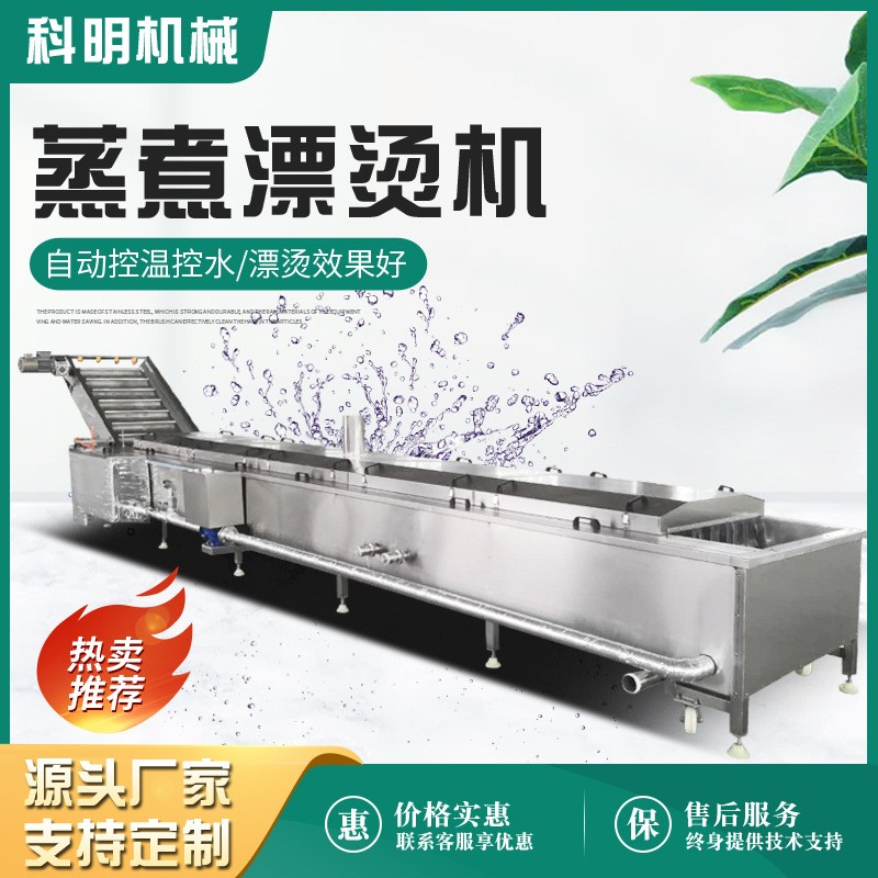 全自動(dòng)扇貝蒸煮漂燙機(jī) 魚豆腐漂燙設(shè)備 四喜丸子漂燙流水線