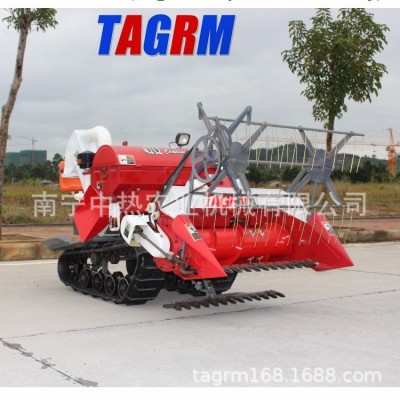 履帶式全喂入全自動(dòng)小型水稻收割機(jī) 小麥?zhǔn)崭顧C(jī) 谷物收獲機(jī)割曬機(jī)