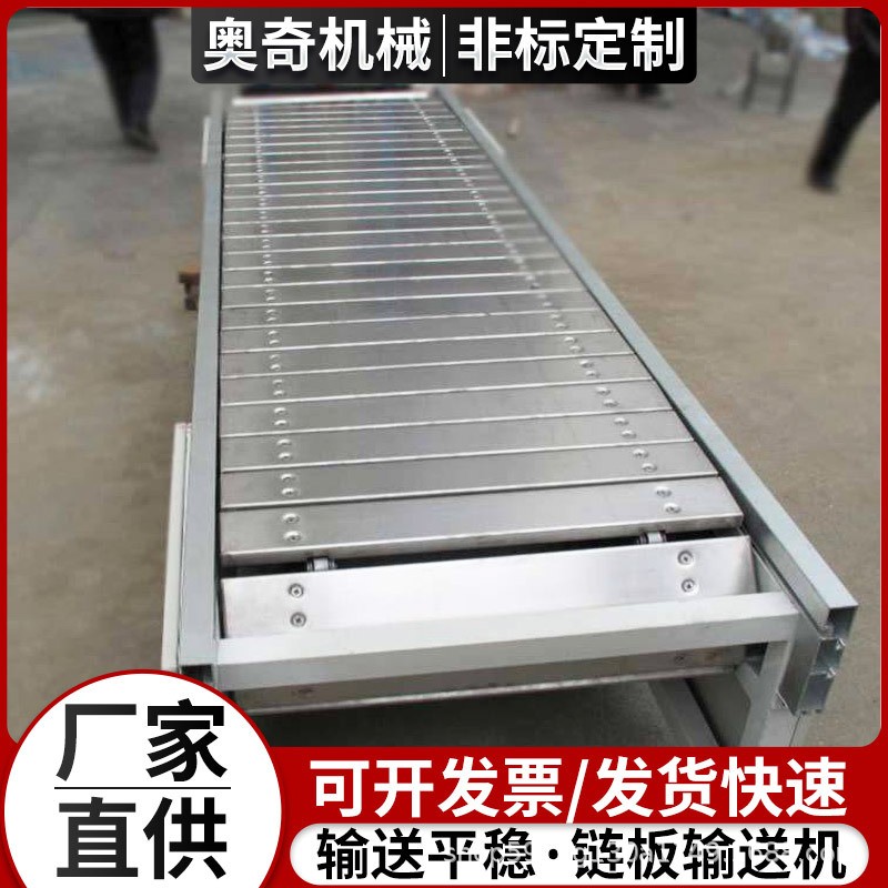 定制食品加工鏈板輸送機(jī)流水線運(yùn)輸貨物分揀線用板式鏈噸包傳送機(jī)