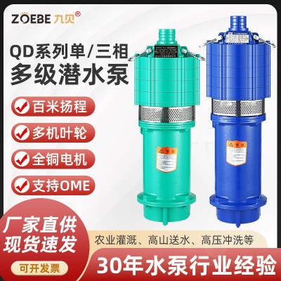 廠家定制清水多級潛水電泵農(nóng)用高揚程深井抽水泵220V小老鼠抽水機(jī)
