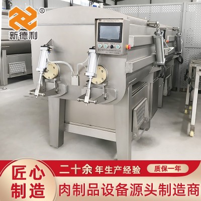 全自動變頻牛肉雙軸拌餡機(jī)魚糜真空拌餡機(jī)水餃餡肉丸雙絞籠拌餡機(jī)