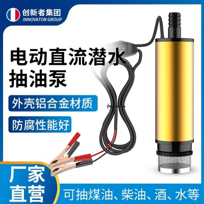 電動柴油抽水泵12v24伏通用抽油泵抽油神器小型加油槍自吸油抽子