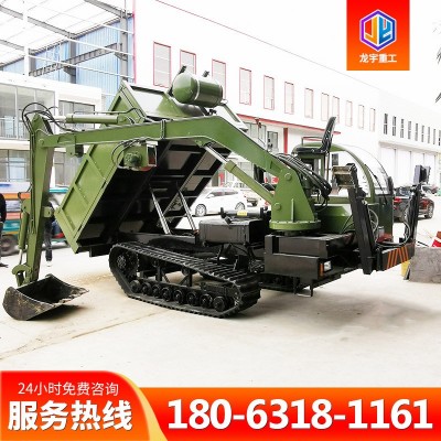 履帶隨車挖 復雜地形山區(qū)沼澤挖掘運輸一體機 更換挖斗爪子抓木機