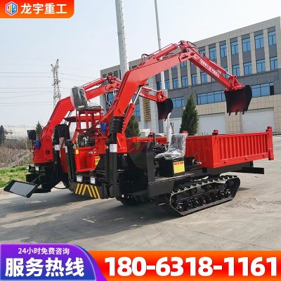 山區(qū)沼澤用橡膠履帶四不像隨車挖 6噸多功能全地形自卸履帶運輸車