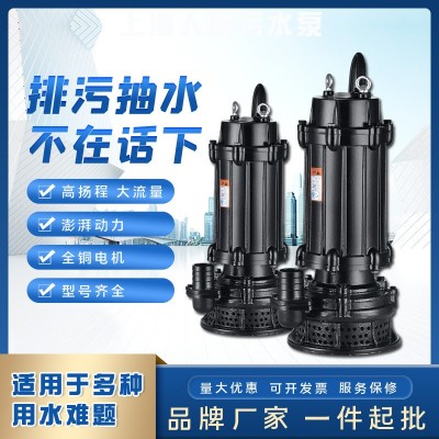 人民泵業(yè)WQX工程排污泵無(wú)堵塞排污泵潛水污水泵建筑排污泵泥漿泵