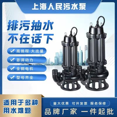 人民WQ污水泵大流量無(wú)堵塞排污泵JYWQ地下室工程潛污泵農(nóng)用泥漿泵