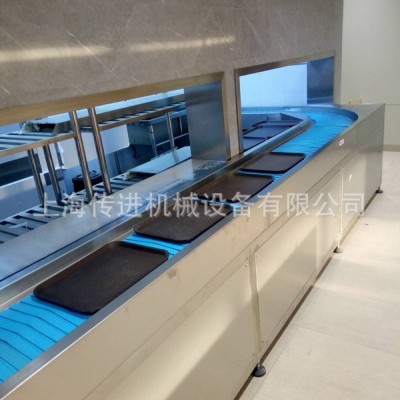 企業(yè)單位食堂餐盤傳送帶 餐具輸送機 供應洗碗機流水線 傳送帶