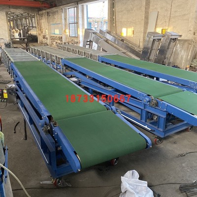 紙箱裝車皮帶機動力伸縮滾筒線裝卸車輸送機塑筐移動卸貨傳送帶