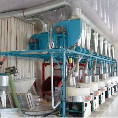 潤埠泰一帶一路出口 仿古1米X10臺石磨小麥皮芯分離麥芯粉磨面機(jī)