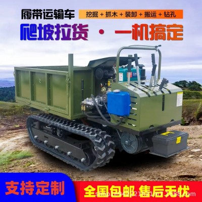 全地形山地果園農(nóng)用運(yùn)輸機(jī)自卸車運(yùn)料搬運(yùn)車爬山虎履帶運(yùn)輸車