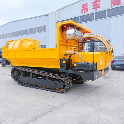 鏈軌爬山虎鋼制履帶運輸車 山區(qū)拉混泥土用翻斗車 10噸工程四不像