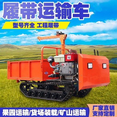 小型果園農(nóng)用爬山虎履帶運(yùn)輸車(chē)1噸3全地形山地手扶自卸搬運(yùn)爬山機(jī)