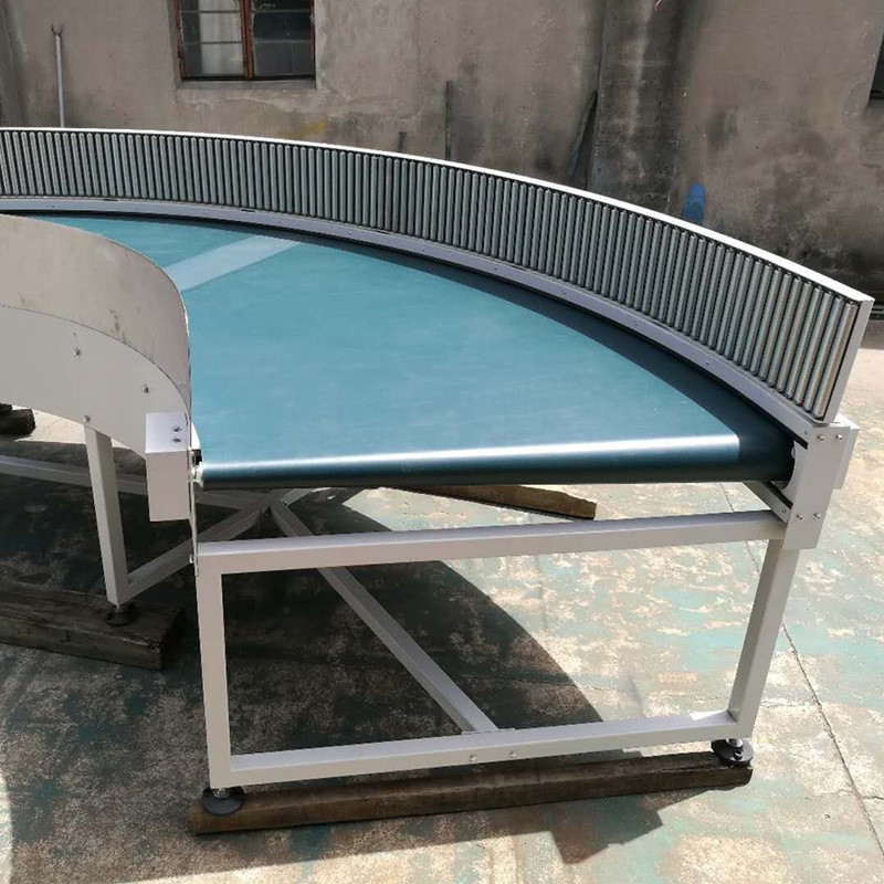 90度皮帶轉(zhuǎn)彎機 循環(huán)U形輸送線 食品傳送帶 180度