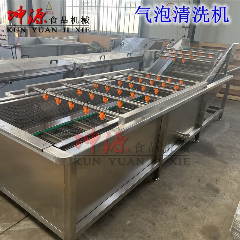 新款全自動(dòng)噴淋式大型水果蔬菜高壓清洗機(jī)醬菜脫鹽機(jī) 氣泡清洗機(jī)