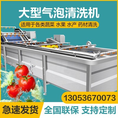 果蔬清洗機(jī)商用全自動(dòng)高壓噴淋超聲波水果辣椒大棗氣泡清洗線