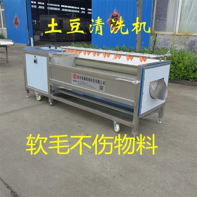 廠家供應U型毛棍清洗辣菜機 土豆清洗機 山藥芋頭清洗去皮機旺源