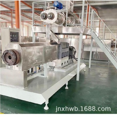 玉米大豆加工設備 豆粕飼料擠壓膨化機 雙螺桿米糠生產(chǎn)線