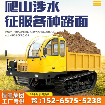山地果園履帶運(yùn)輸車座駕式翻斗自卸爬山虎履帶運(yùn)輸車適用于全地形