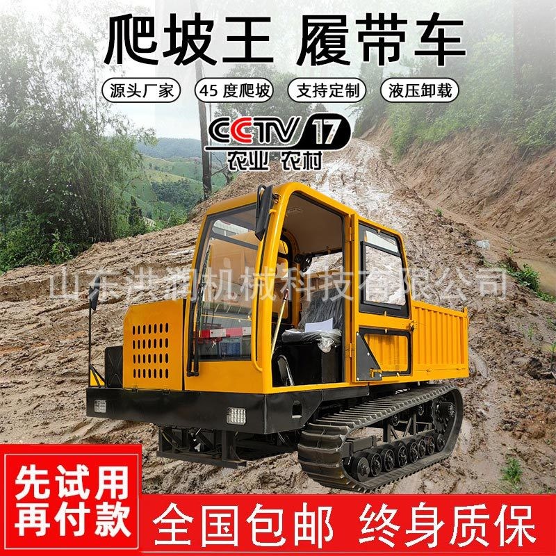 電子水噴淋履帶運(yùn)輸車(chē) 山地商混運(yùn)輸爬山虎 8噸全地形運(yùn)輸自卸車(chē)