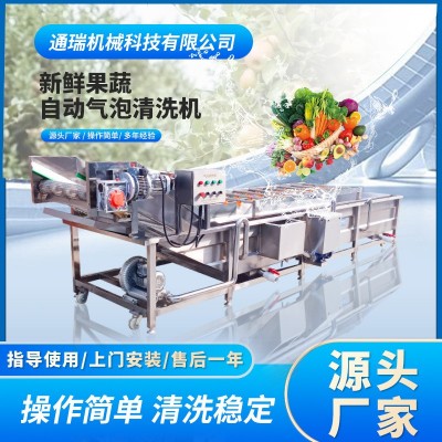 全自動(dòng)氣泡清洗機(jī)大姜清洗設(shè)備噴淋式中藥材氣泡清洗流水線廠家