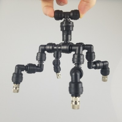 寵物爬蟲生態(tài)雨林霧化加濕4頭萬(wàn)向可調(diào)節(jié)噴霧噴頭 帶隔板接頭