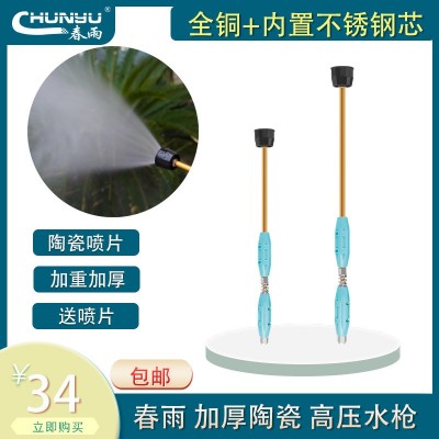 正品春雨農(nóng)用高壓陶瓷水槍噴頭桿打農(nóng)藥水霧槍機(jī)動(dòng)噴霧器柱塞泵