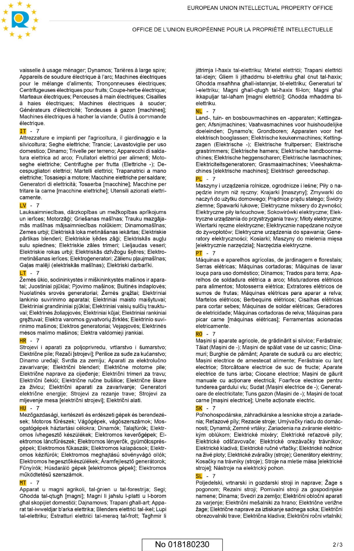 油鋸歐盟證書(shū)3