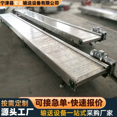 不銹鋼鏈板輸送機(jī)快遞物流分揀傳送流水線食品自動化板鏈?zhǔn)捷斔蜋C(jī)