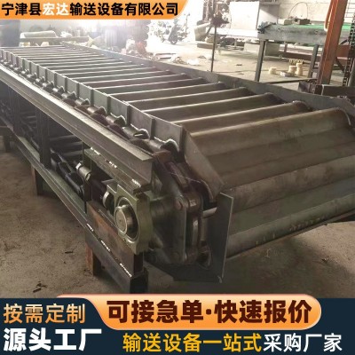 重型鱗板輸送機(jī)廠家耐高溫金屬鑄件運輸鏈板機(jī)礦山碎石鱗板輸送機(jī)